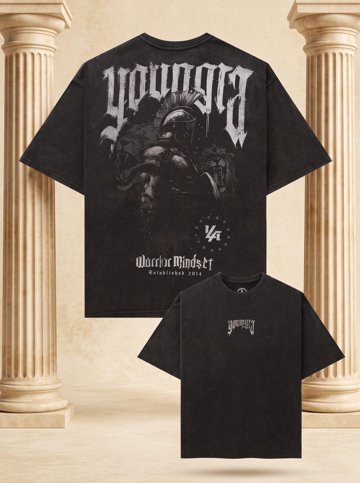 4135 - YLA x Axel - Spartan Tees Black/Grey