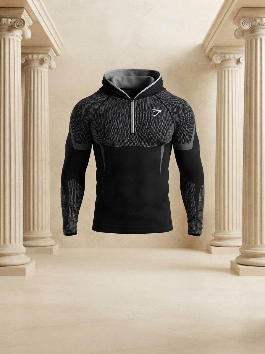 Onyx 5.0 Seamless Hoodie Black/Light Grey