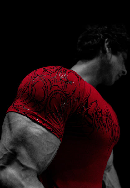 Void Tech™ Venom Texture shortsleeve Compression [CRIMSON]
