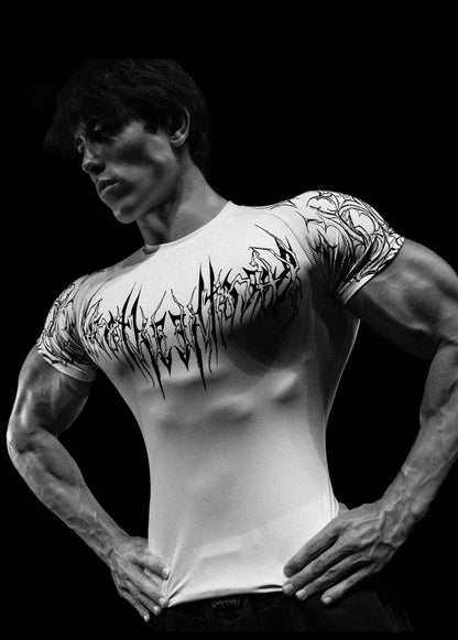 Void Tech™ Venom Texture shortsleeve Compression [DIVINE WHITE]