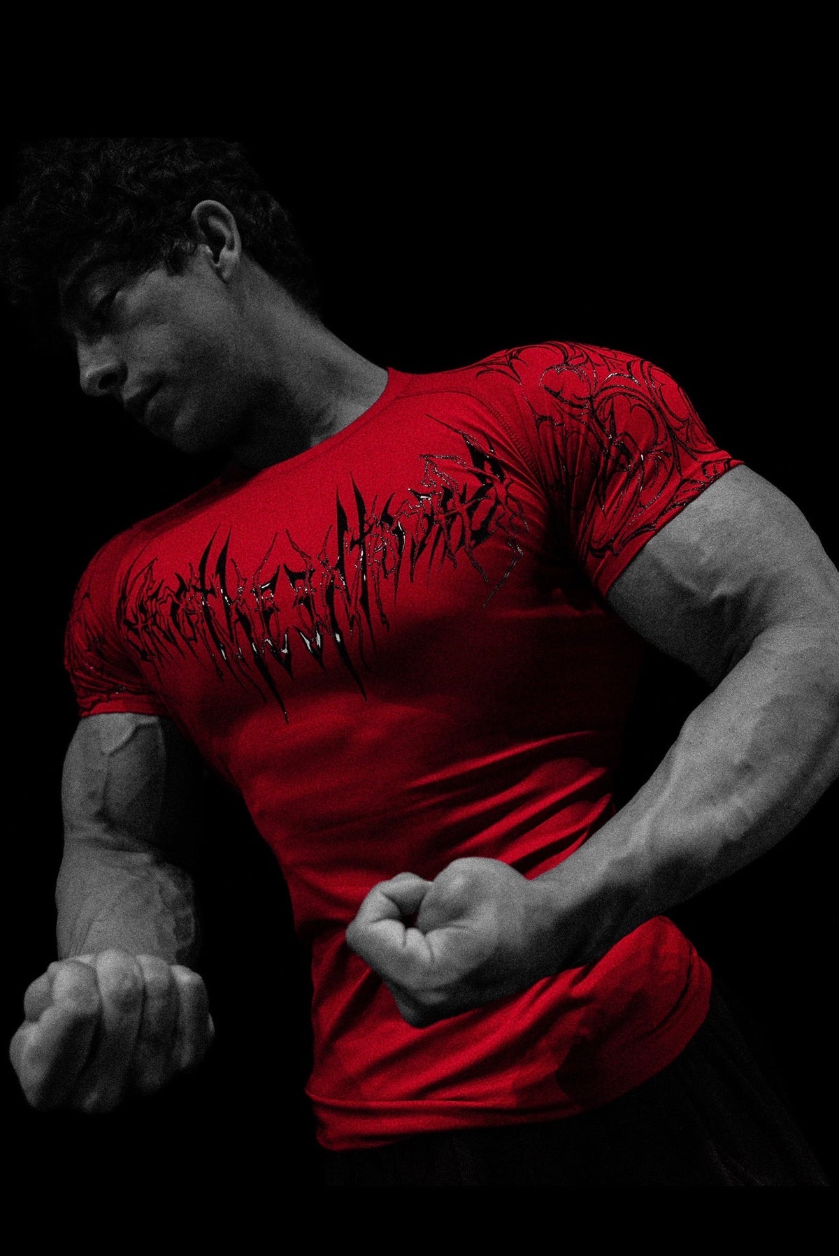 Void Tech™ Venom Texture shortsleeve Compression [CRIMSON]