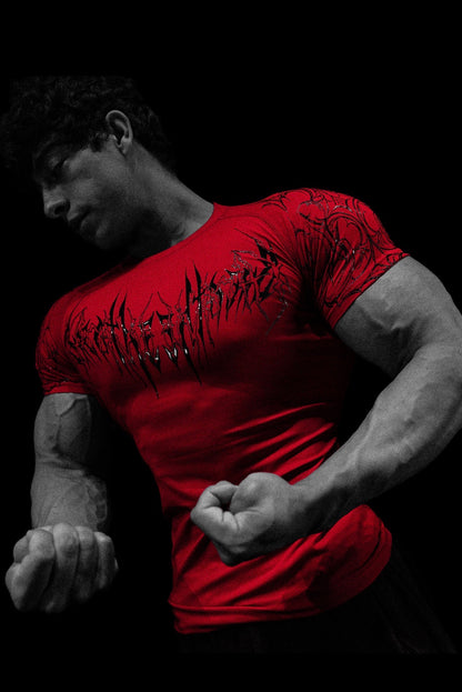 Void Tech™ Venom Texture shortsleeve Compression [CRIMSON]