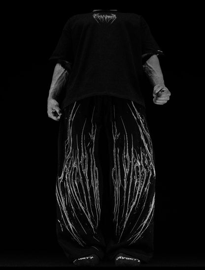 Venom Texture Symbiote Banana sweatpants [VOID BLACK]
