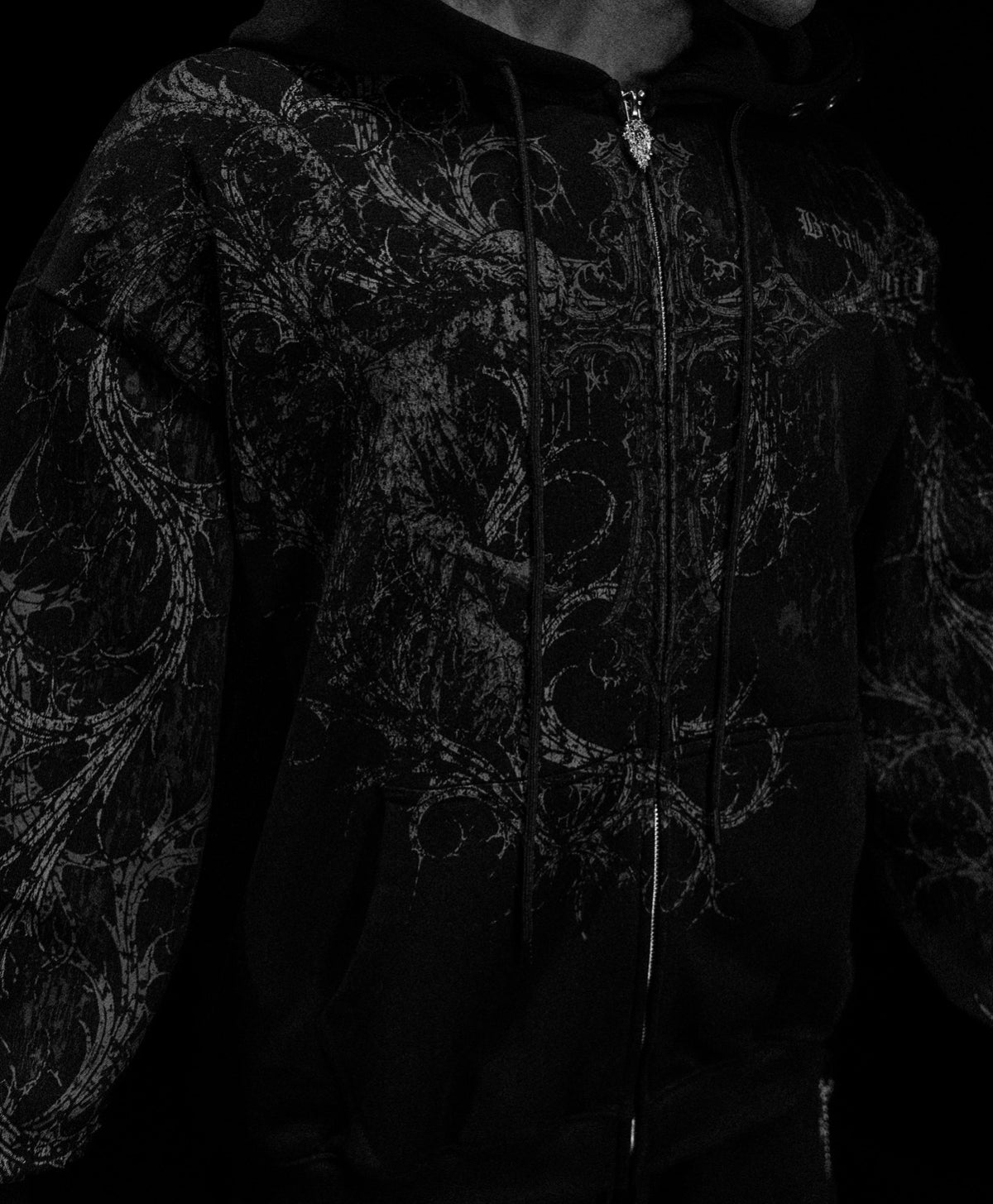 Sanctuary Oversized Zip-up Hoodie [VOID BLACK]