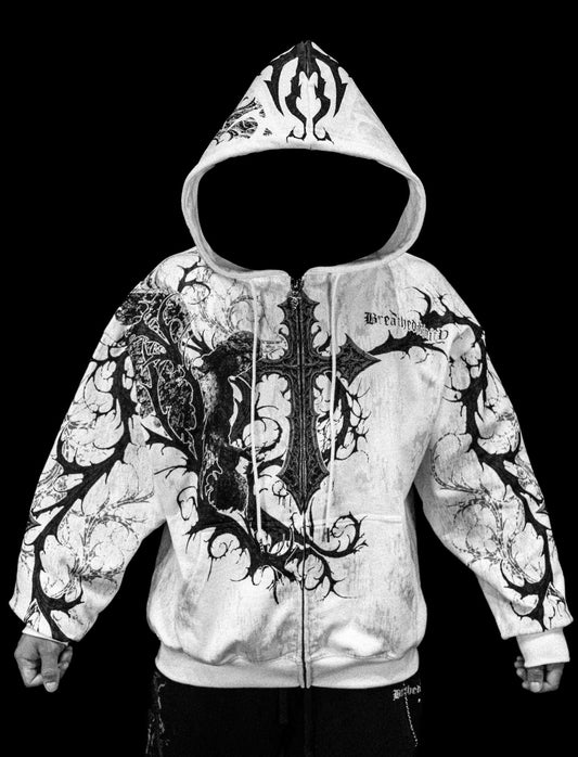 Sanctuary Oversized Zip-up Hoodie [DIVINE WHITE]