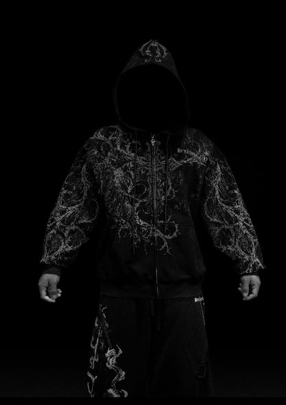 Sanctuary Oversized Zip-up Hoodie [VOID BLACK]