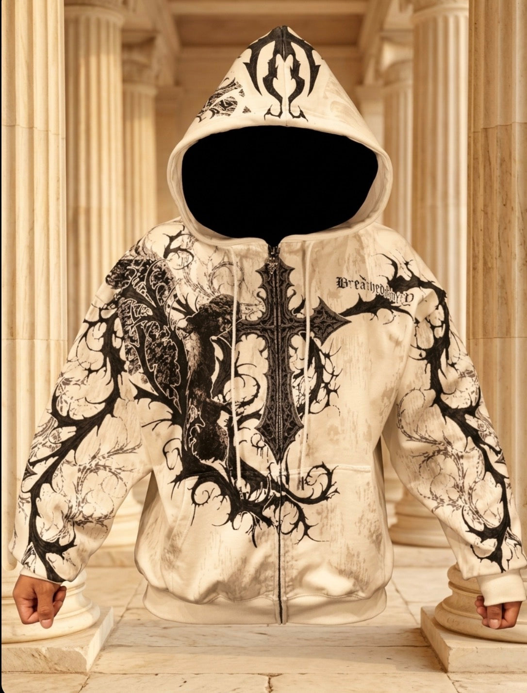 Sanctuary Oversized Zip-up Hoodie [DIVINE WHITE]