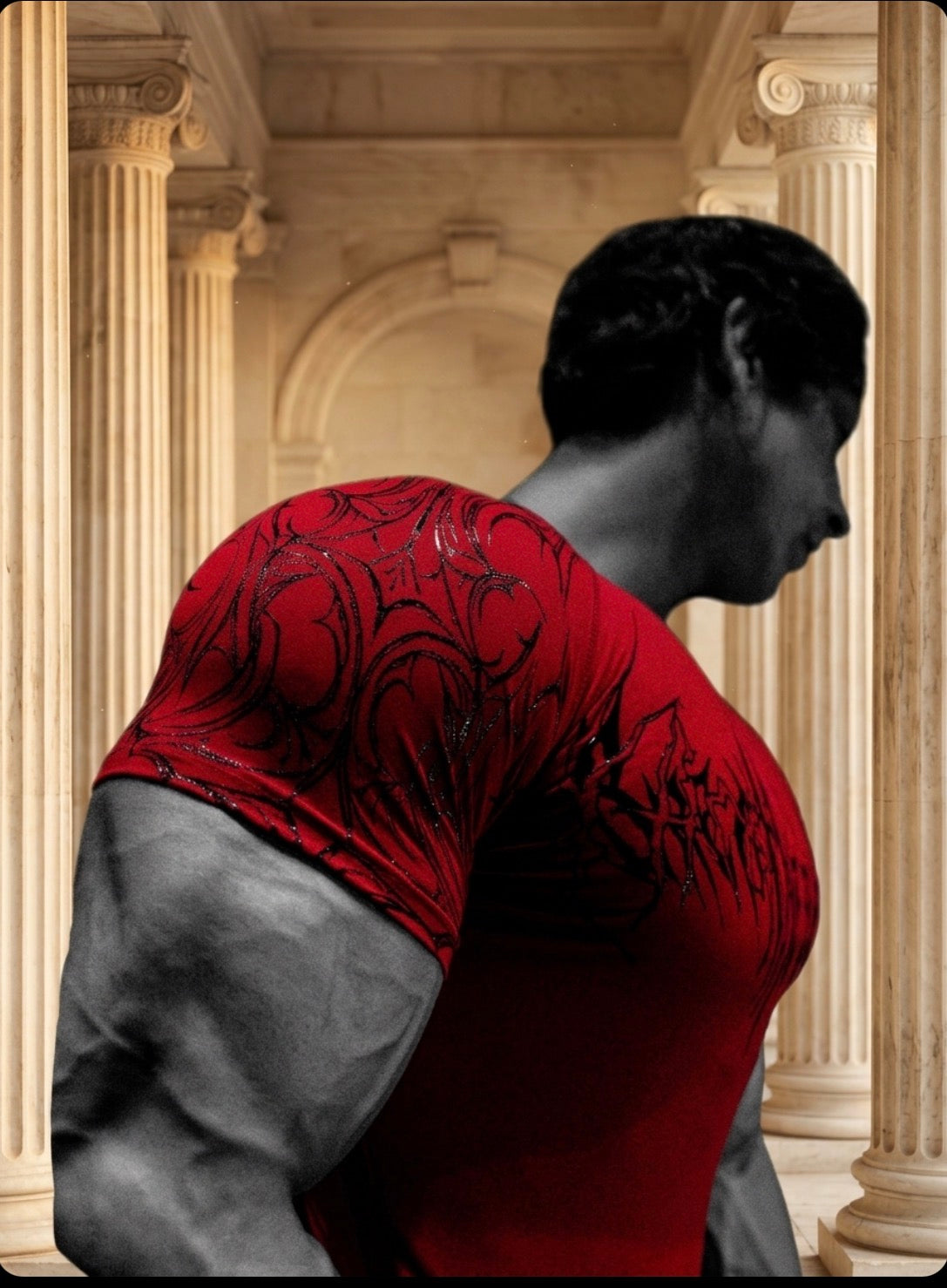 Void Tech™ Venom Texture shortsleeve Compression [CRIMSON]