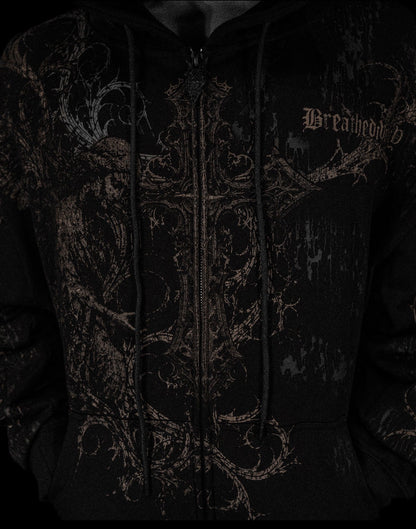 Sanctuary Oversized Zip-up Hoodie [WITHER]