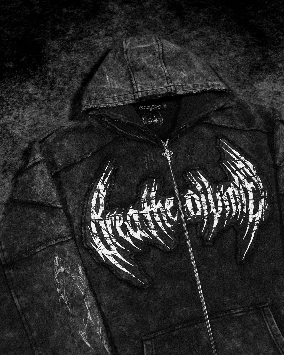 Ruined Oversized Zip-up Hoodie [GHOST]