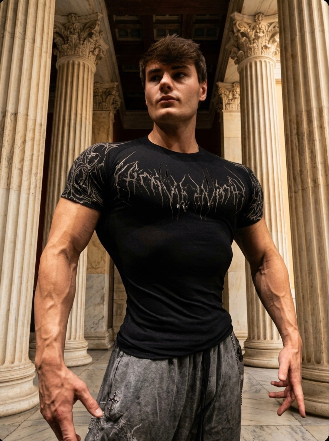 Void Tech™ Venom Texture shortsleeve Compression [VOID BLACK]