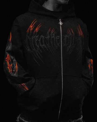 Berserker Oversized Zip-up Hoodie [SCORCH]