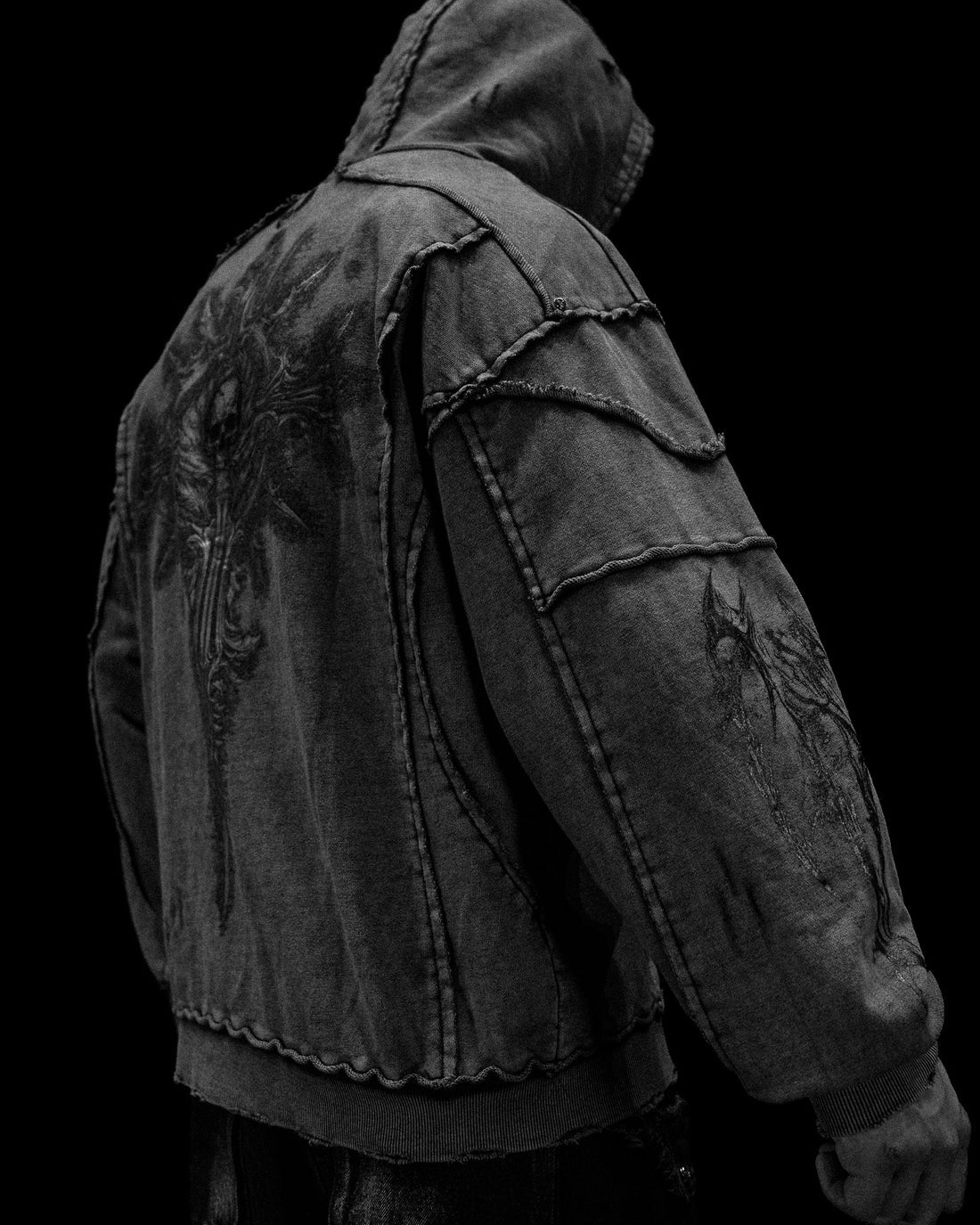 Ruined Oversized Zip-up Hoodie [VINTAGE WASHED]