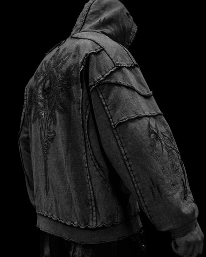 Ruined Oversized Zip-up Hoodie [VINTAGE WASHED]