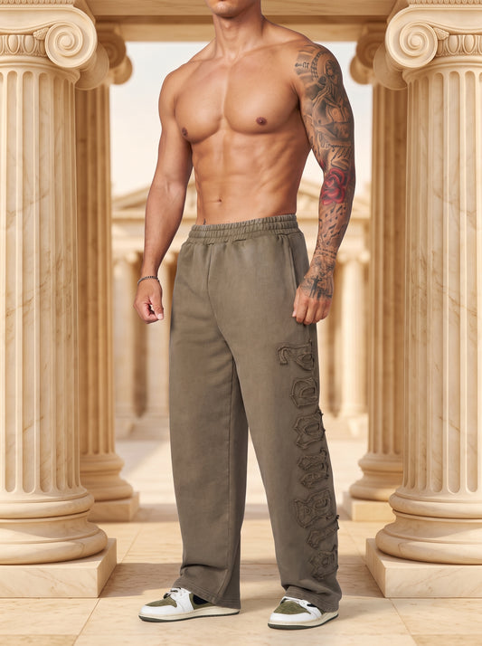 2093 - Patchwork Sweats Olive Brown Wash