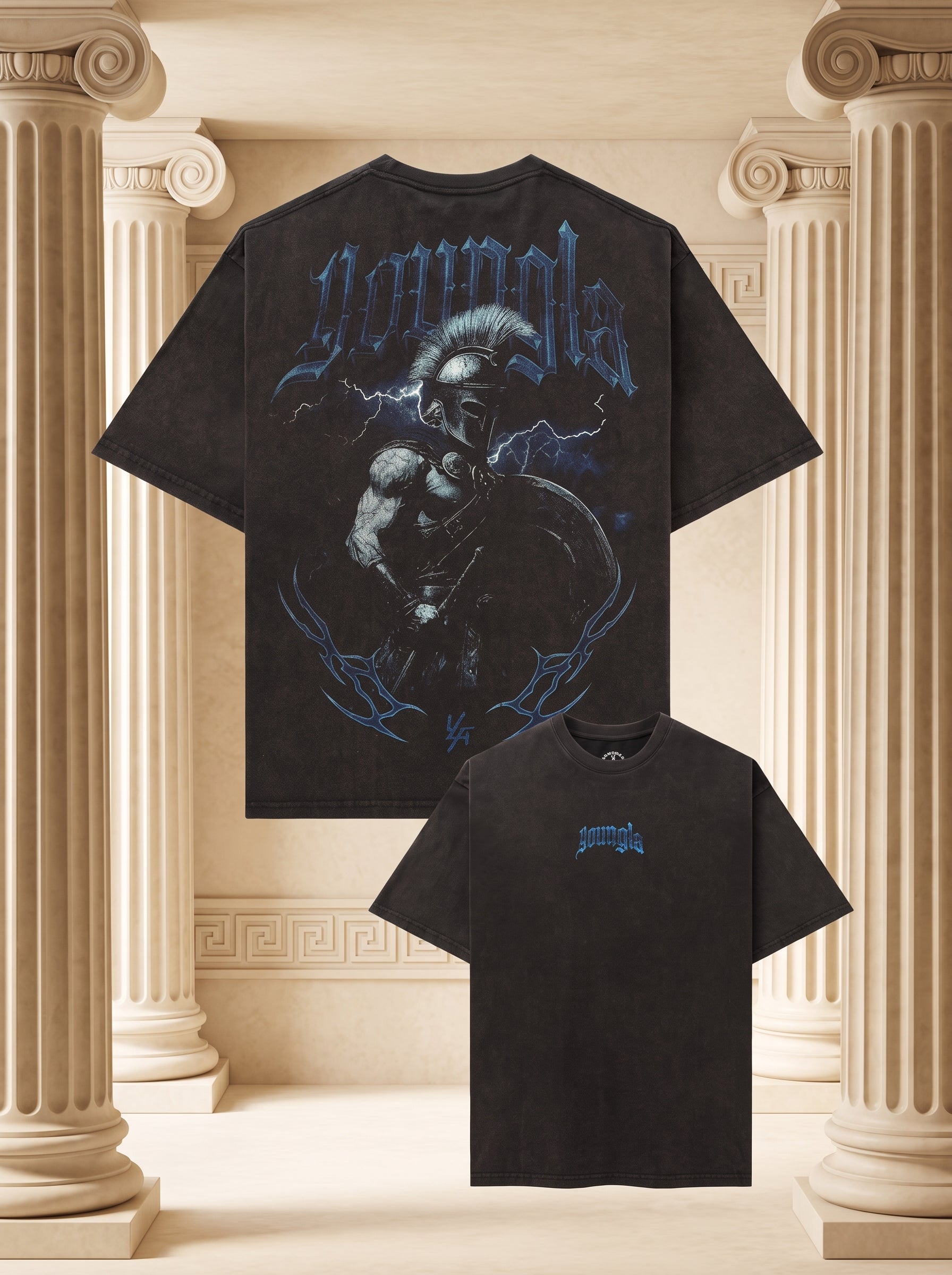 4135 - YLA x Axel - Spartan Tees Black/Blue