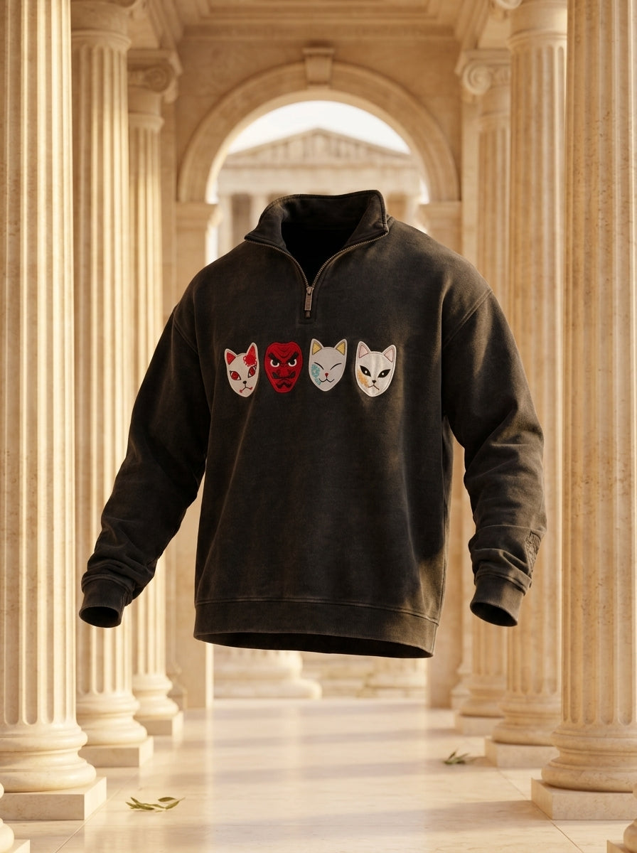 5197 - Demon Slayer: Kimetsu no Yaiba - Quarter Zip Warding Masks