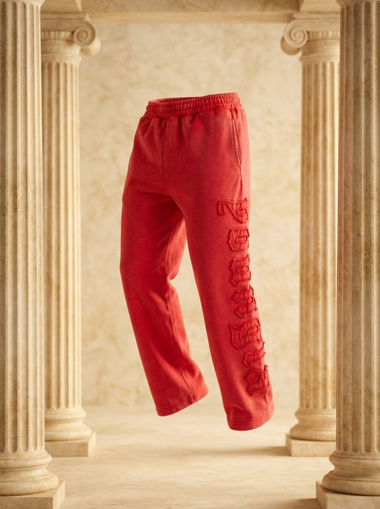 2093 - Patchwork Sweats Red / Medium