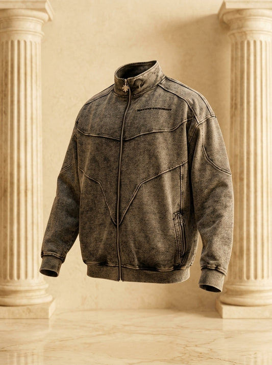 Deconstructed Oversized cut & sew panel full zip Jacket [VINTAGE]