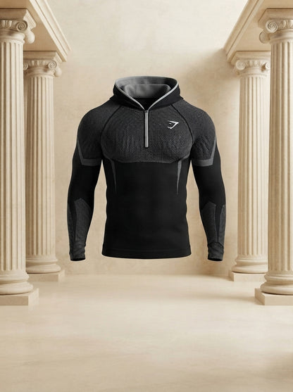 Onyx 5.0 Seamless Hoodie Black/Light Grey