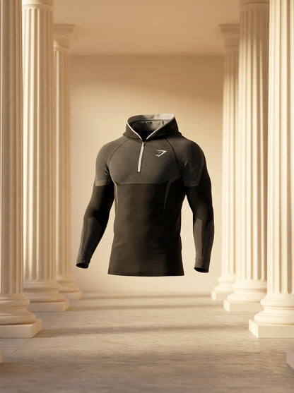 Onyx 5.0 Seamless Hoodie Black/Light Grey